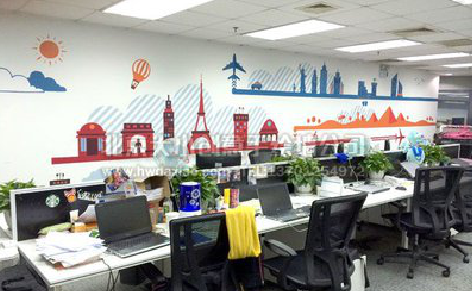 来安教你设计办公室墙绘的方法。