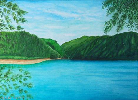 来安在墙绘中，如何绘画绿水青山？