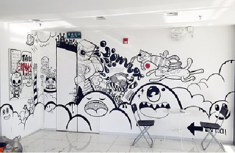 来安手绘墙并非传统涂鸦。